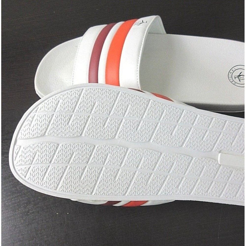 Original Penguin Men's Earle Slide Sandal White Coal Orange Red NWT Classic - Picture 4 of 9